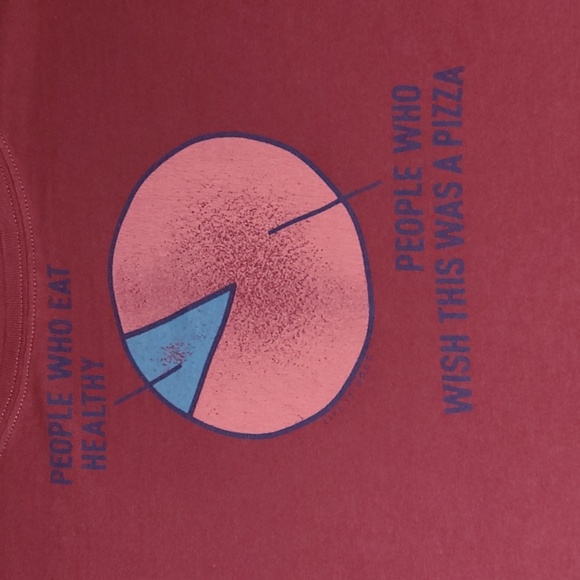 Life Is Good Womens Berry Red Purple Pink Blue Pizza Pie Healthy Chart Large - Picture 9 of 9